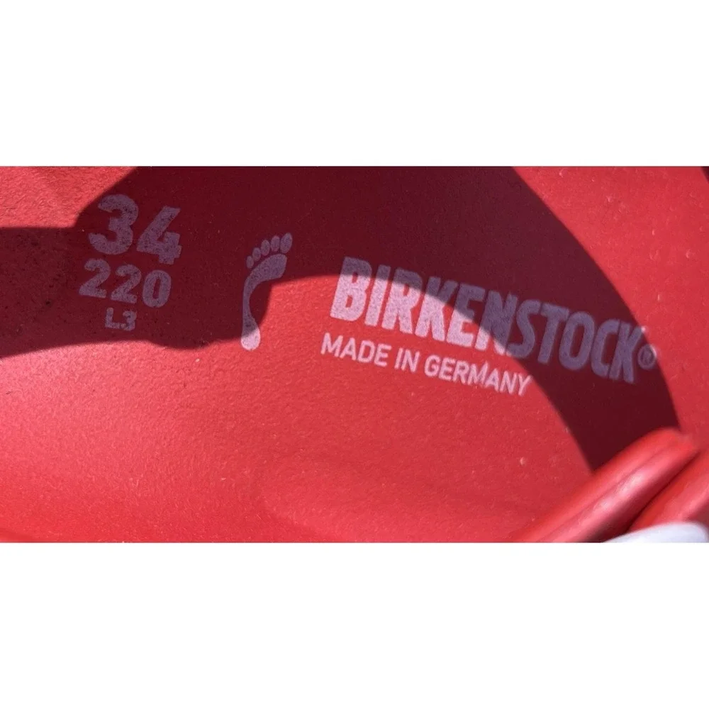 Birkenstock Sandals Kids Size 3 Red Strappy Buckle Synthetic‎ Adjustable Summer